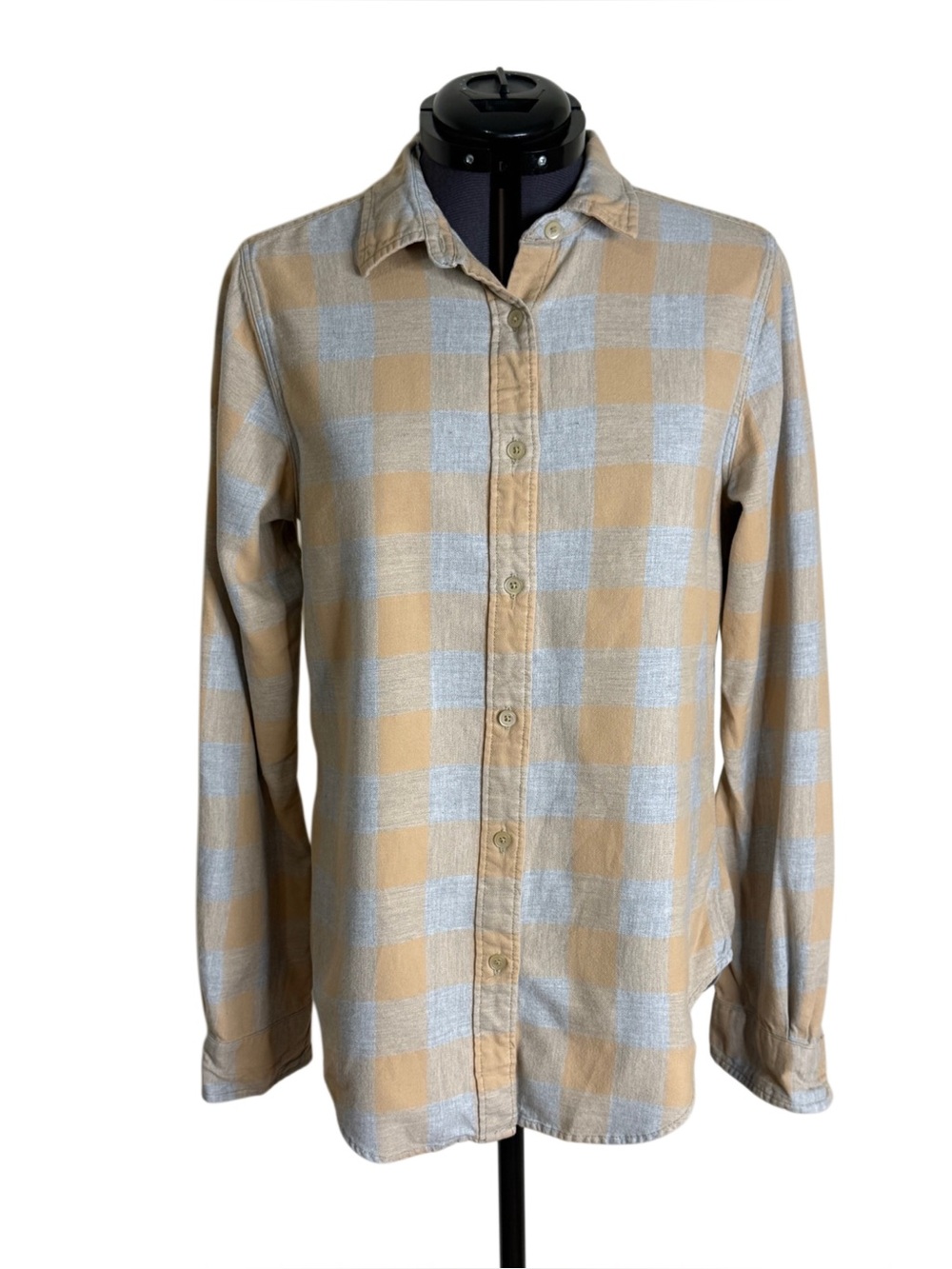 Filson Plaid Print Long Sleeve Button-Up Top